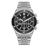 Beverly Hills Polo Club Men's Watch Analog Black Dial with Silver Stainless Steel Band, BP3773X.350