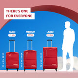 VIP Domina 79cm Soft Trolley Red + Free 52cm Duffle Bag, DOMINA79RD+DF