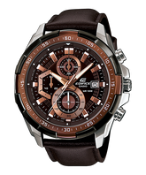 Edifice Men's Watch Analog Brown Dial & Leather Strap, EFR-539L-5AVUDF