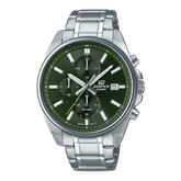 Edifice men's watch with green dial and stainless steel strap