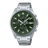 Edifice men's watch with green dial and stainless steel strap