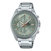 Edifice men's watch with green dial and stainless steel strap
