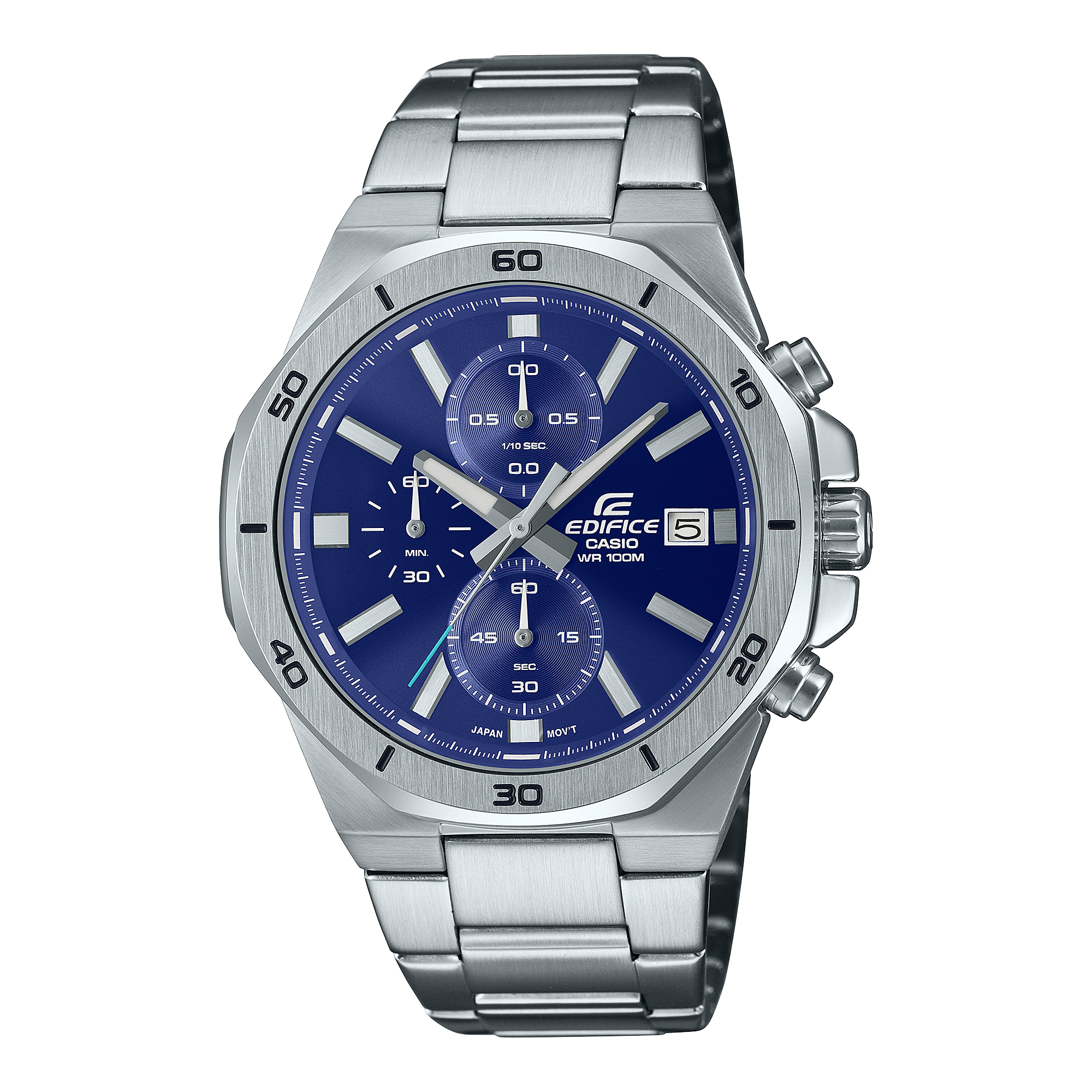 Edifice men's watch with Blue dial and stainless steel strap