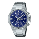 Edifice men's watch with Blue dial and stainless steel strap