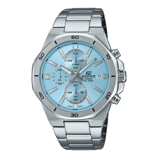 Edifice Men's Watch Analog Blue Dial with SIlver Stainless Steel Band, EFV-640D-2BVUDF| Bahrain
