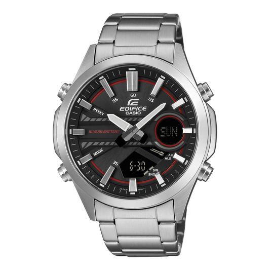 Edifice Men's Watch Analog-Digital Black Dial with Black Stainless Steel Band, EFV-C120D-1A4DF| Bahrain