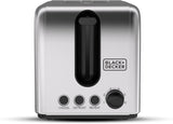 Black+Decker 2 Slice Stainless Steel Toaster, ET244