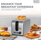 Black+Decker 2 Slice Stainless Steel Toaster, ET244