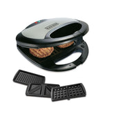 Black+Decker 3-in-1 Sandwich, Grill & Waffle Maker, 2 Slice - 750W, TS2090-B5