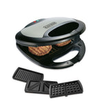 Black+Decker 3-in-1 Sandwich, Grill & Waffle Maker, 2 Slice - 750W, TS2090-B5