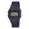Casio Unisex Watch F-91 Collection Digital, Black Dial with Blue Cloth Strap, F-91WF-2ADF