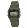 Casio Unisex Watch F-91 Collection Digital, Green Dial with Green Cloth Strap, F-91WF-3ADF