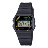 Casio Vintage Pac-Man Collection Unisex Watch Digital Dial with Black Resin Band, F-91WPC-1ADR
