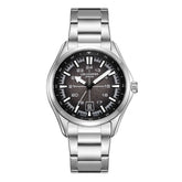 Lee Cooper Men's Watch Analog Black Dial with Silver Stainless Steel Band, LC08200.350