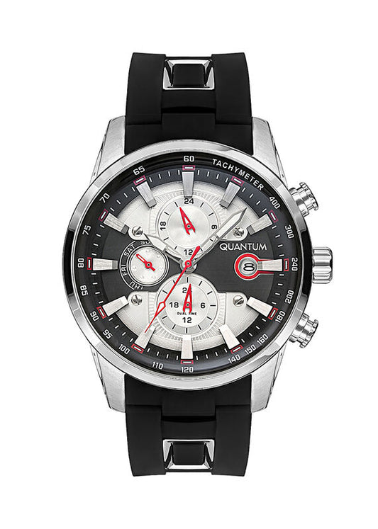 Quantum, Men's, Analog Watch, Black Dial, with Silicone Band, QU-ADG678.331