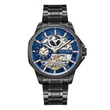 Beverly Hills Polo Club Men's Automatic Watch Analog Blue Dial with Black Stainless Steel Band, BP3269XS.090