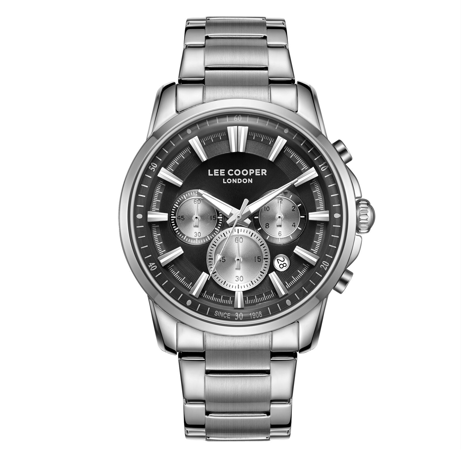 Lee Cooper, Men's, Analog Watch, Black Dial, with Stainless Steel Band, LE-LC08068.350