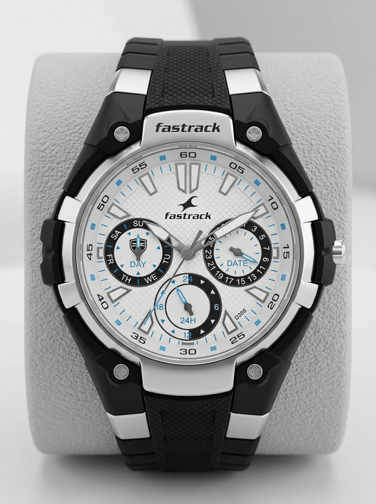 Fastrack 9335PP01 Watches Fastrack, Women's Watch Analog, Silver Dial Black Resin Strap , 9335PP01