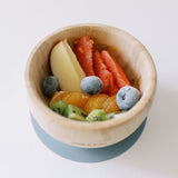 Milk It Baby, Bamboo Suction Baby Bowl & Spoon Set, Berry Blue, MI-BAMBBB003