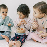 Milk It Baby, Bamboo Suction Baby Bowl & Spoon Set, Berry Blue, MI-BAMBBB003