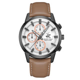 Beverly Hills Polo Club Men's Watch Analog White Dial with Brown Leather Band, BP3666X.067