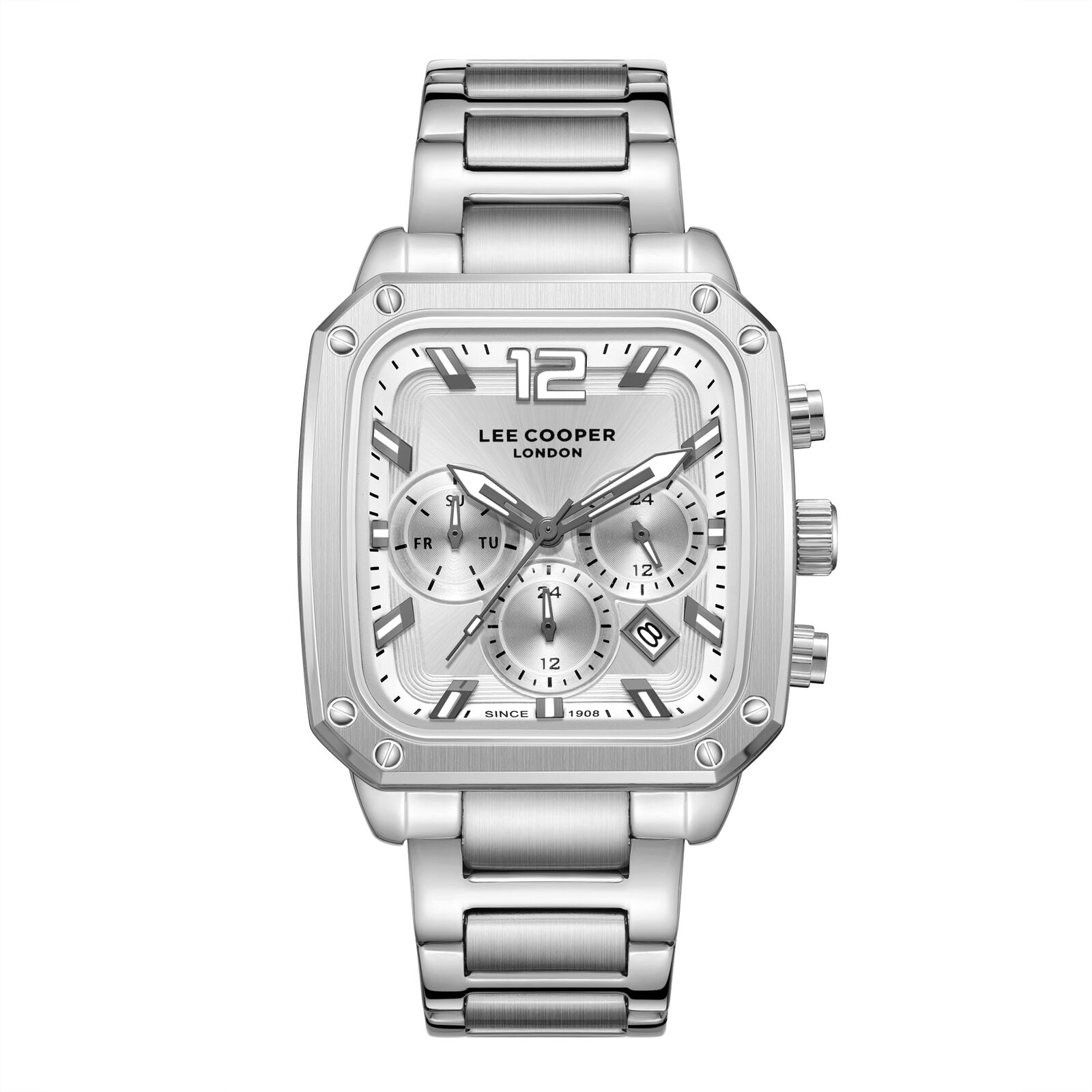Lee Cooper, Men's, Analog Watch, Silver Dial, with Stainless Steel Band, LE-LC08182.330