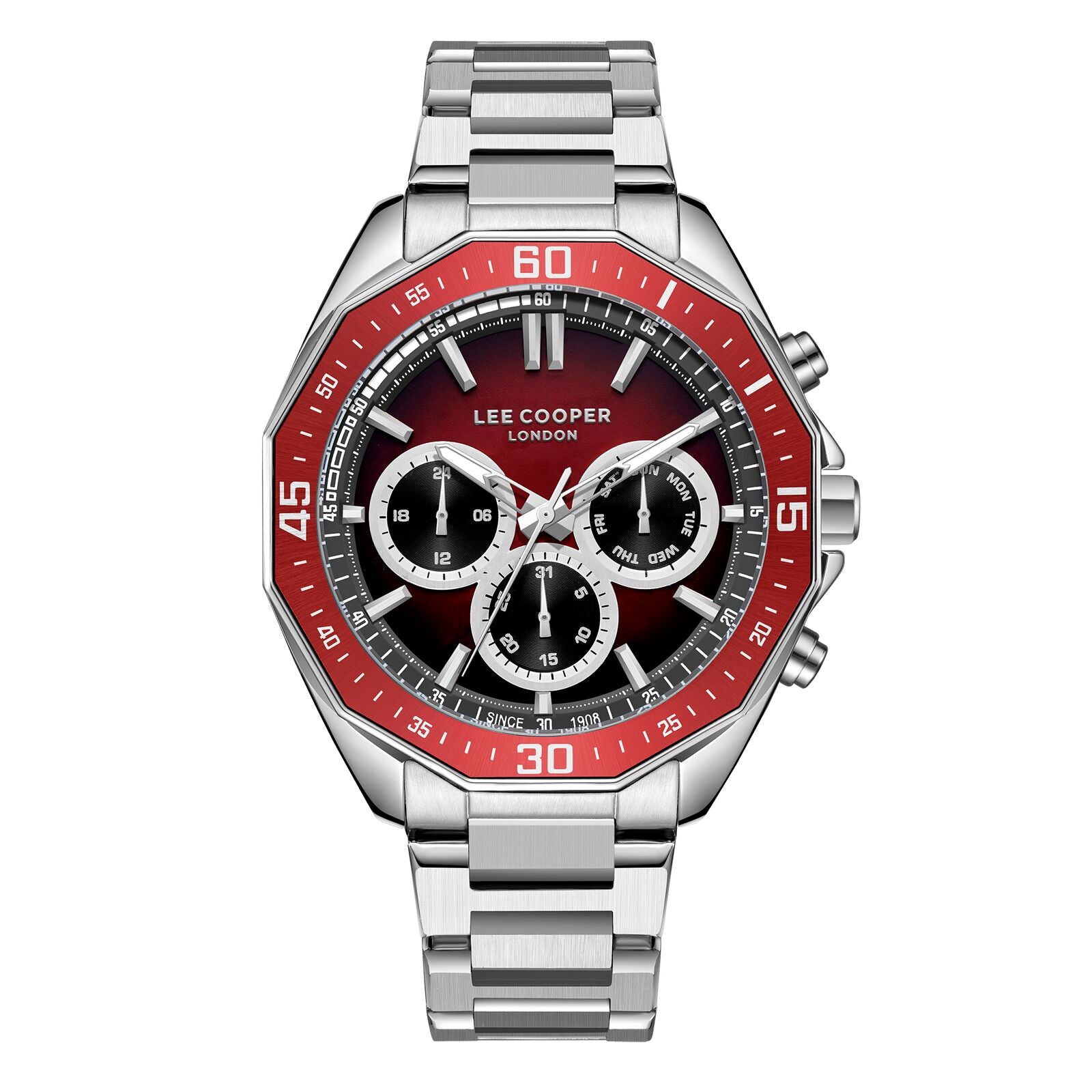 Lee Cooper, Men's, Analog Watch, Silver Dial, with Stainless Steel Band, LE-LC08021.380