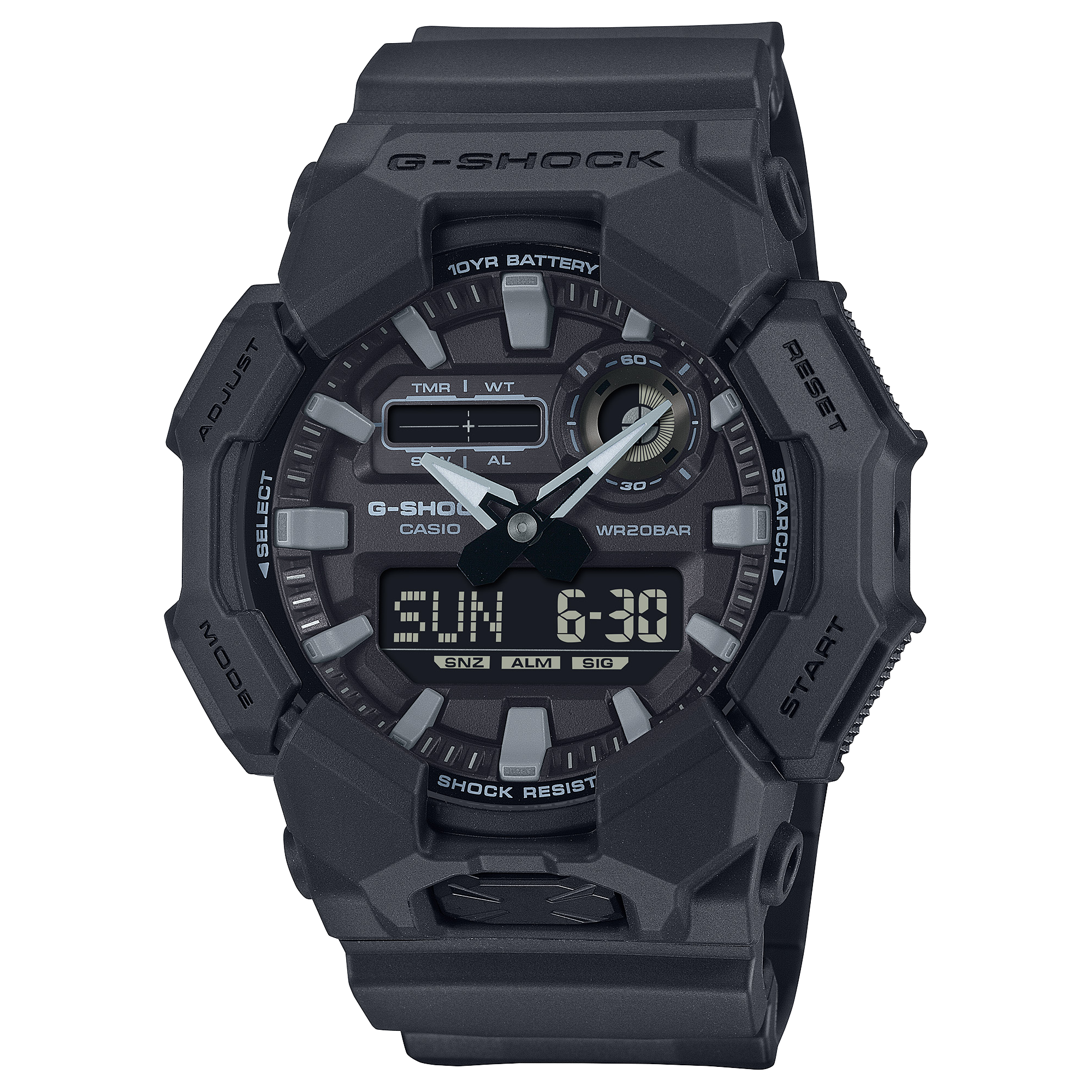 G-Shock Men's Watch Analog-Digital with Black Resin Band, GA-010-1A1DR