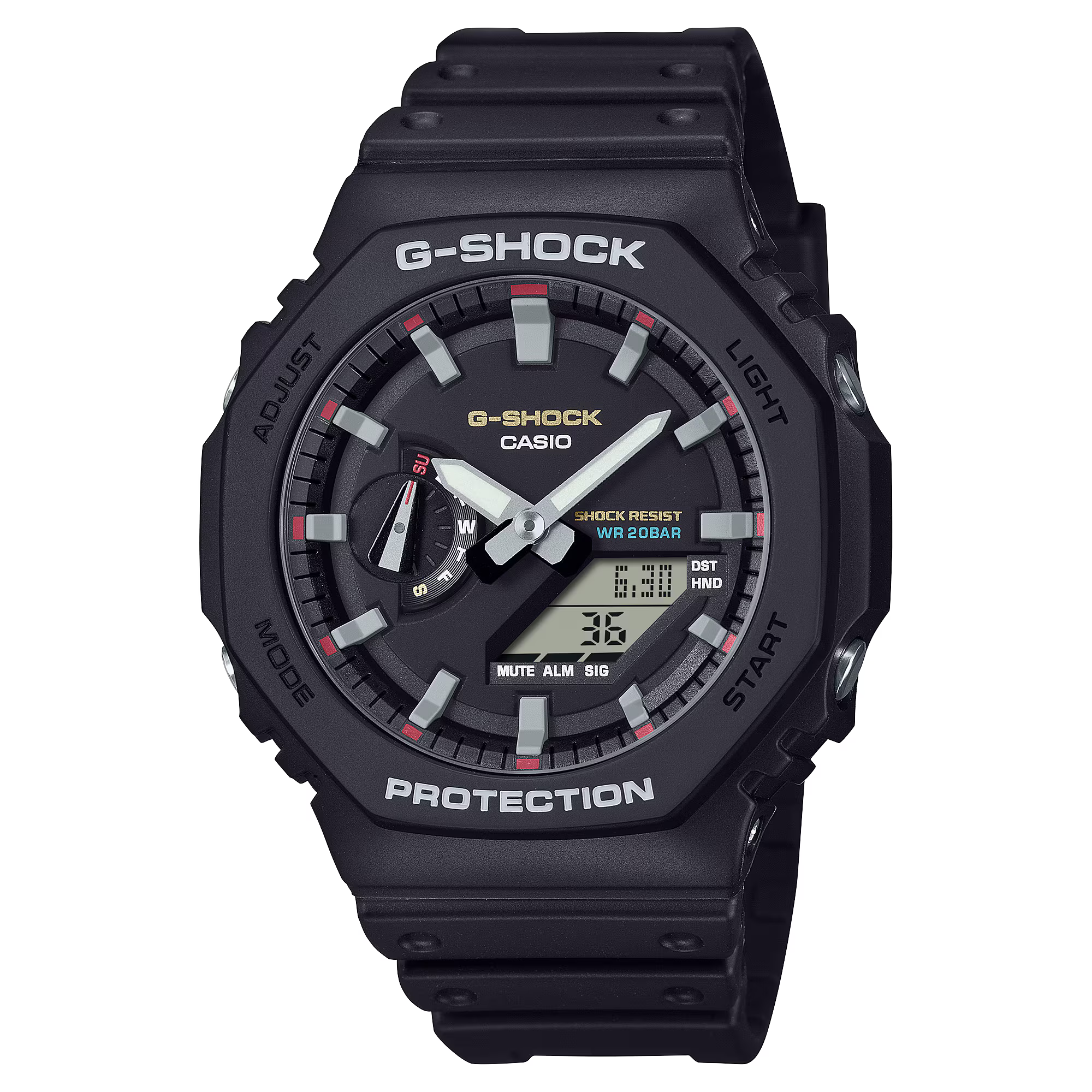 G-Shock men analog watch, black dial with black resin strap, model GS-GMD-B300-1DR, Bahrain