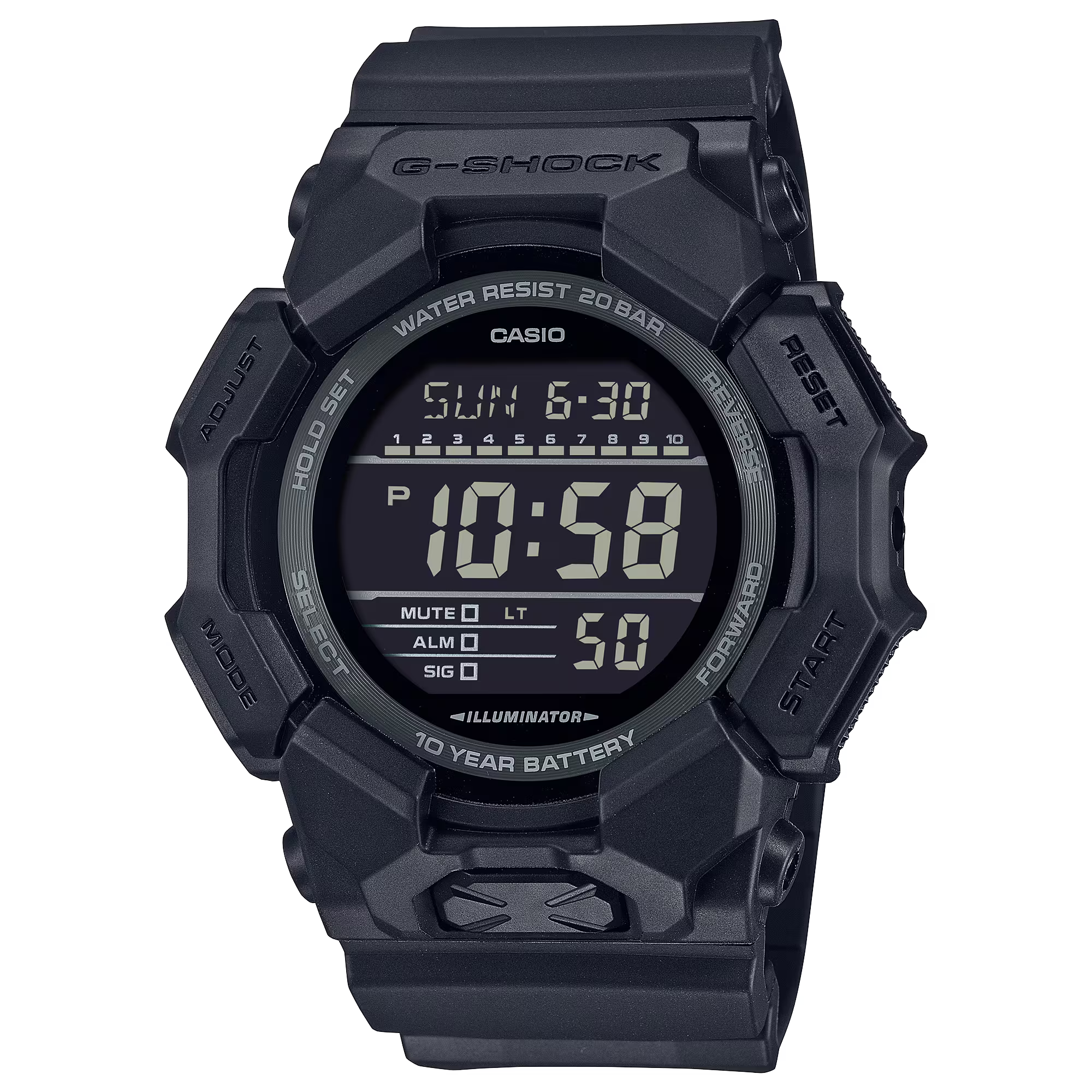 G-Shock Men's Digital Watch Black Dial with Black Resin Band, GD-010-1A1DR product image