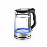 Black+Decker 1.7 Litres Glass Kettle, Digital kettle, 2200W Double Wall PC Wrap, GK220 Kettle BL-GK220