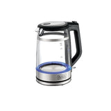 Black+Decker, 1.7 Litres Glass Kettle, Digital kettle, 2200W Double Wall PC Wrap, GK220