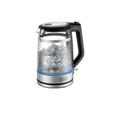 Black+Decker, 1.7 Litres Glass Kettle, Digital kettle, 2200W Double Wall PC Wrap, GK220