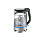 Black+Decker, 1.7 Litres Glass Kettle, Digital kettle, 2200W Double Wall PC Wrap, GK220 Kettle BL-GK220