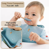 Milk It Baby Printed Bib Galaxy Grey, 100% Food Grade Silicone Bib, MI-SBGG009