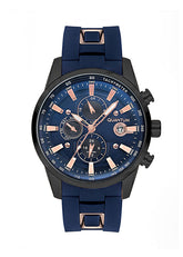 Quantum Men's Watch Analog Blue Dial with Blue Silicone Band, ADG678.699