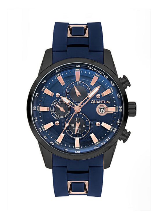 Quantum, Men's, Analog Watch, Blue Dial, with Silicone Band, QU-ADG678.699
