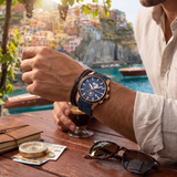Quantum Men's Watch Analog Blue Dial with Blue Silicone Band, ADG991.499