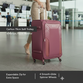 Carlton Mark Plus 69cm 4 Wheel Soft Trolley Maroon, MARKPLUS69MRN