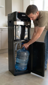 Zen 3 Tap Bottom Load Water Dispenser with Cabinet - Black, ZWB830B
