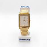 Sonata, Men, Analog, Watch, White Dial, Stainless steel Strap, 7058YM01