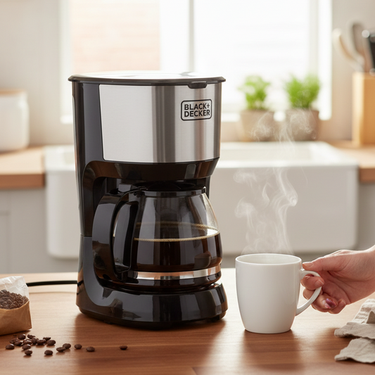 Black+Decker, 10 Cup Coffee Maker, Stainless Steel Finish, Anti-Drip, Keep Warm Function DCM750S Coffee Maker BL-DCM750S