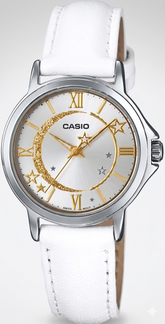 Casio, Women's Watch Analog,White Dial White Leather band, LTP-E121L-7ADF product image