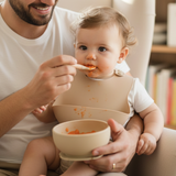 Milk It Baby Sandy Beige Bib & Bowl Set, 100% Food Grade Silicone Set, MI-BBSB005