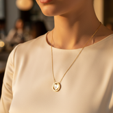 Lee Cooper Women's Necklace - Rose Gold/Mother of Pearl Pendant, LC.N.01929.120