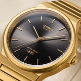 Casio Unisex Analog Watch Brown Dial with Gold Stainless Steel Band, MQ-24GA-1ADF