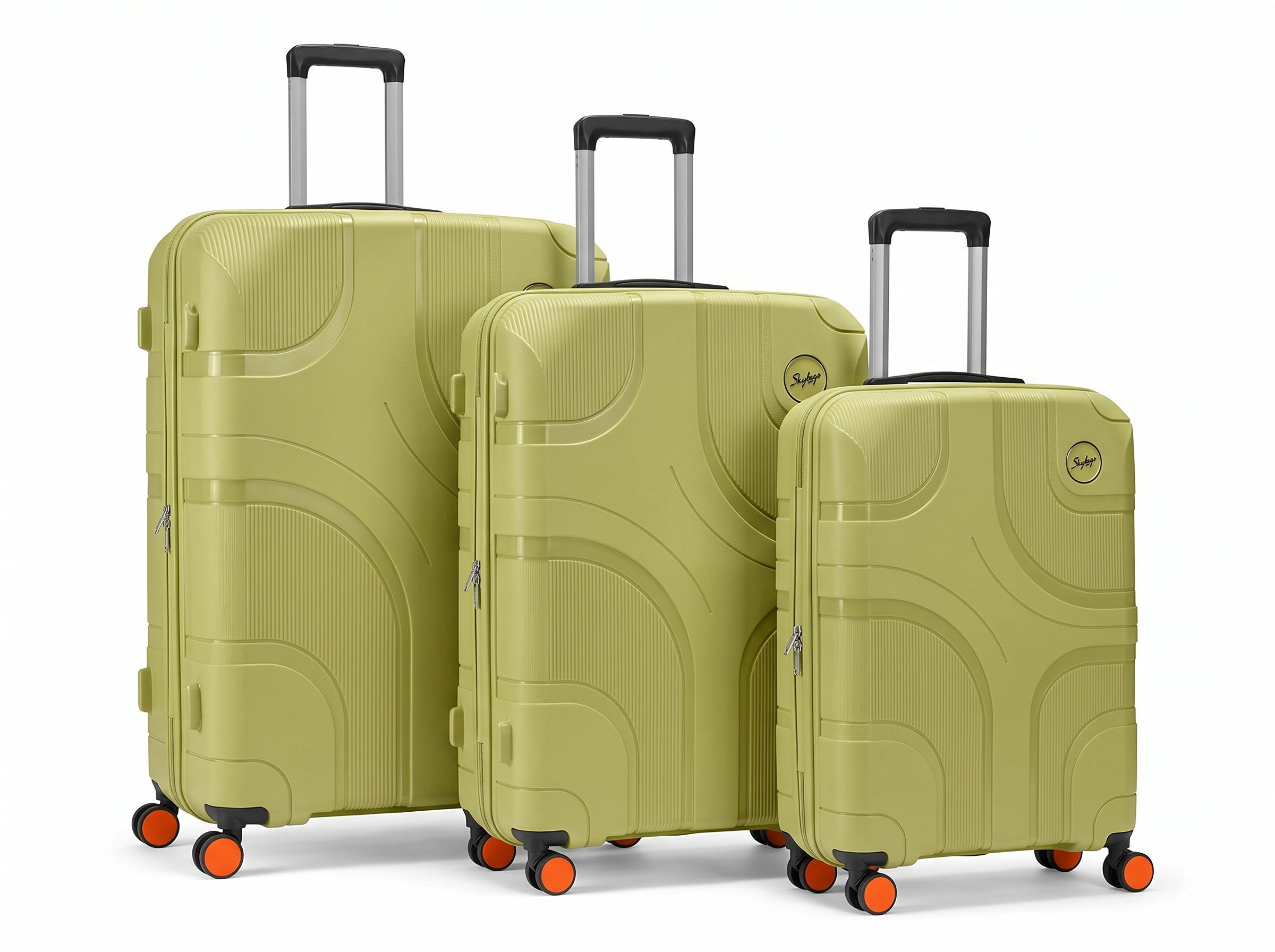Skybags moss green luggage set