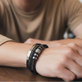 Lee Cooper Men's Bracelet - Black/Silver, LC.B.01972.630