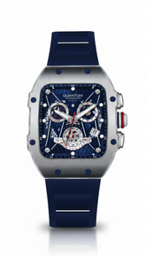 Quantum men analog watch, blue dial with blue silicone band, model QU-HNG1080.399, Bahrain