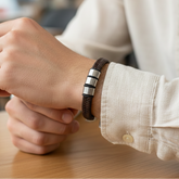 Lee Cooper Men's Bracelet - Brown/Silver, LC.B.01808.630